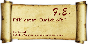 Fürster Euridiké névjegykártya
